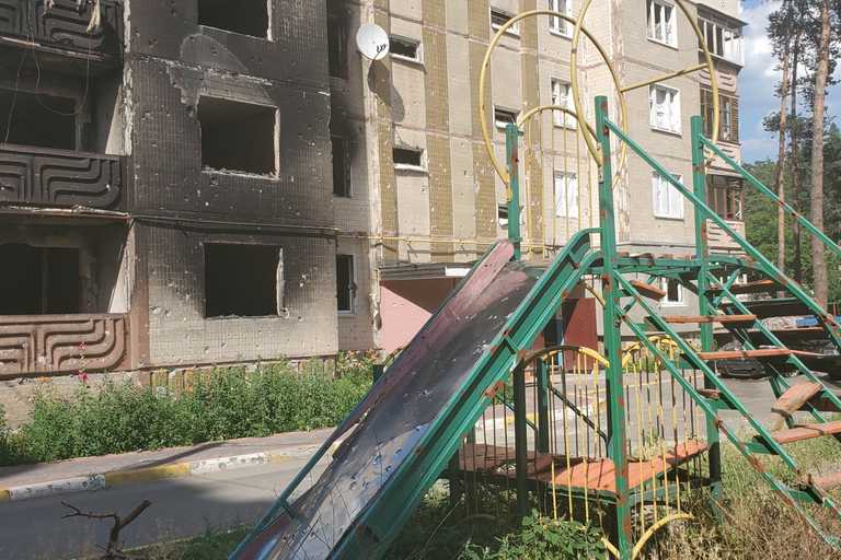 Russian soldiers thought it'd be fun to shoot up childrens' playgrounds.